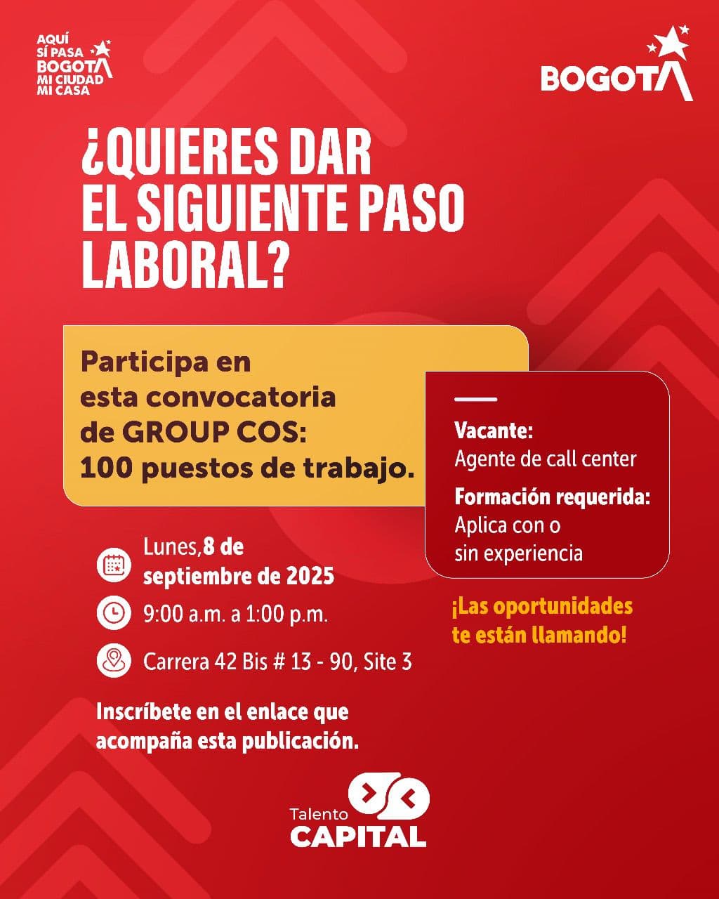 vacante asesor de call center b2 alcaldia de bogota